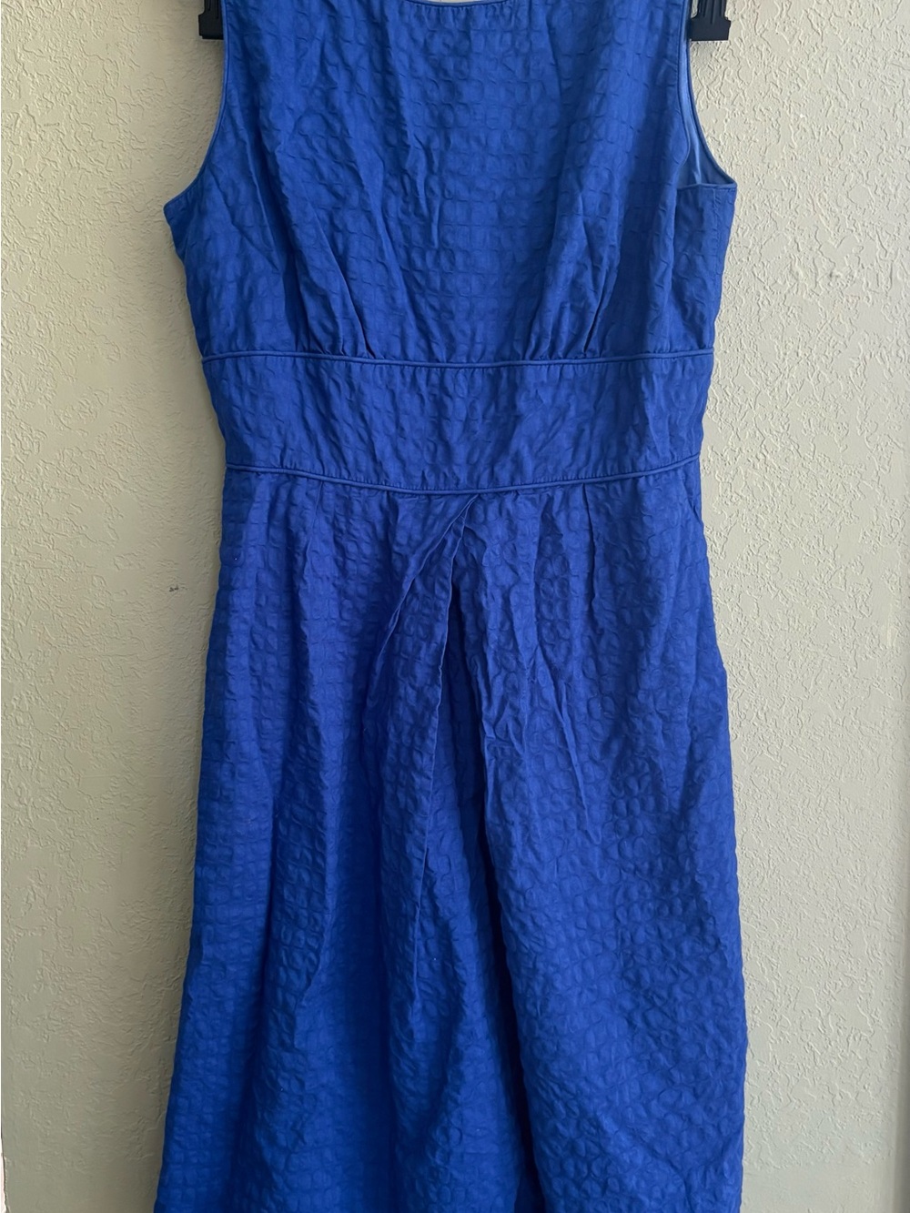 J Crew cotton boat neck blue dress